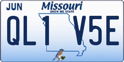 MO license plate QL1V5E