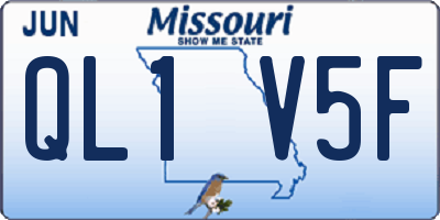 MO license plate QL1V5F