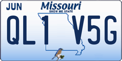 MO license plate QL1V5G