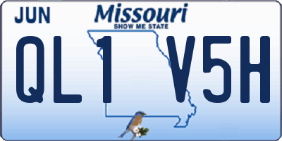 MO license plate QL1V5H
