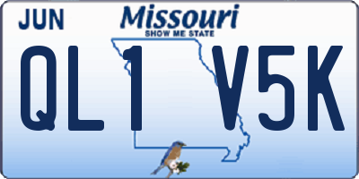 MO license plate QL1V5K