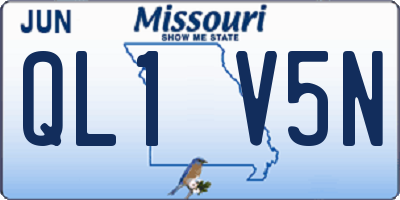 MO license plate QL1V5N