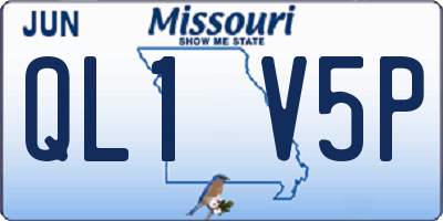 MO license plate QL1V5P