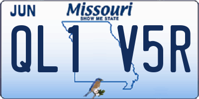 MO license plate QL1V5R