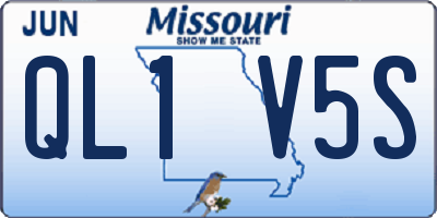 MO license plate QL1V5S