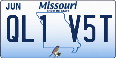 MO license plate QL1V5T