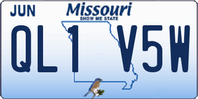 MO license plate QL1V5W