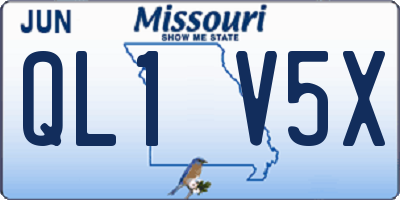 MO license plate QL1V5X