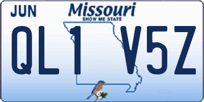 MO license plate QL1V5Z