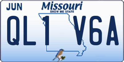 MO license plate QL1V6A