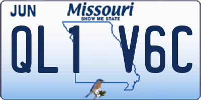 MO license plate QL1V6C