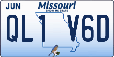 MO license plate QL1V6D