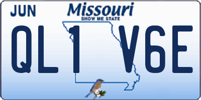 MO license plate QL1V6E