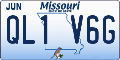 MO license plate QL1V6G