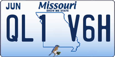 MO license plate QL1V6H