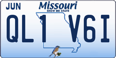 MO license plate QL1V6I