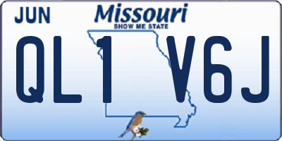 MO license plate QL1V6J