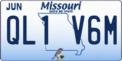 MO license plate QL1V6M