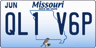 MO license plate QL1V6P