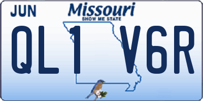 MO license plate QL1V6R