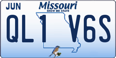 MO license plate QL1V6S