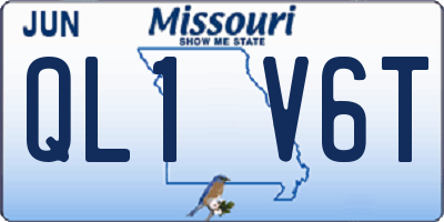 MO license plate QL1V6T