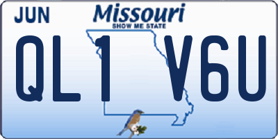 MO license plate QL1V6U