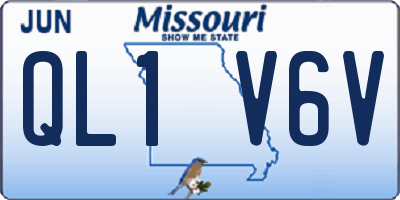 MO license plate QL1V6V