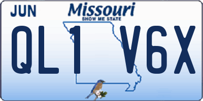 MO license plate QL1V6X