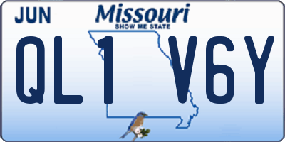 MO license plate QL1V6Y