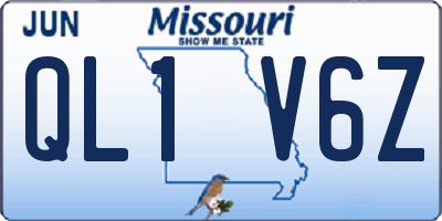 MO license plate QL1V6Z