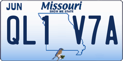 MO license plate QL1V7A