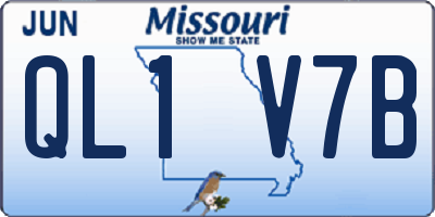 MO license plate QL1V7B
