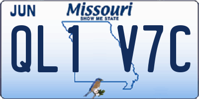 MO license plate QL1V7C