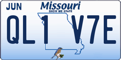 MO license plate QL1V7E
