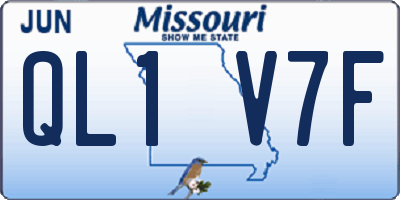 MO license plate QL1V7F