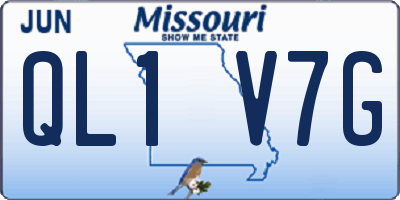 MO license plate QL1V7G