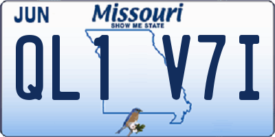 MO license plate QL1V7I