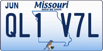 MO license plate QL1V7L