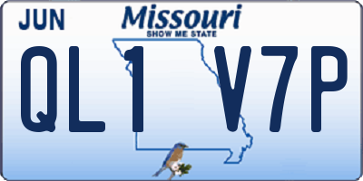 MO license plate QL1V7P