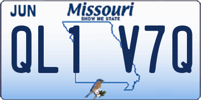 MO license plate QL1V7Q