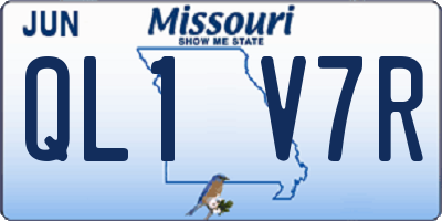 MO license plate QL1V7R