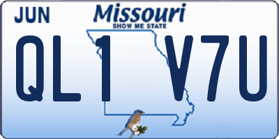 MO license plate QL1V7U