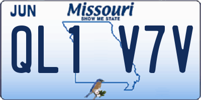 MO license plate QL1V7V