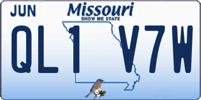 MO license plate QL1V7W