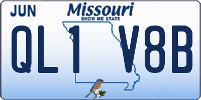 MO license plate QL1V8B