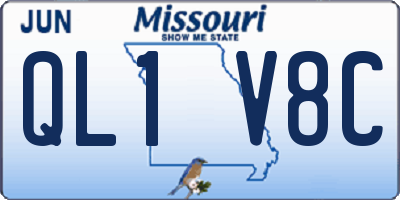 MO license plate QL1V8C