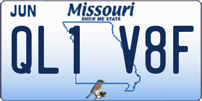 MO license plate QL1V8F