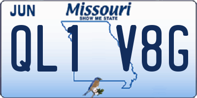 MO license plate QL1V8G