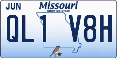 MO license plate QL1V8H